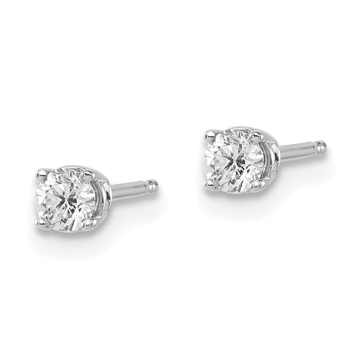 14K White Gold 1/5 ct I1 J-K Diamond Push Back Stud Earrings