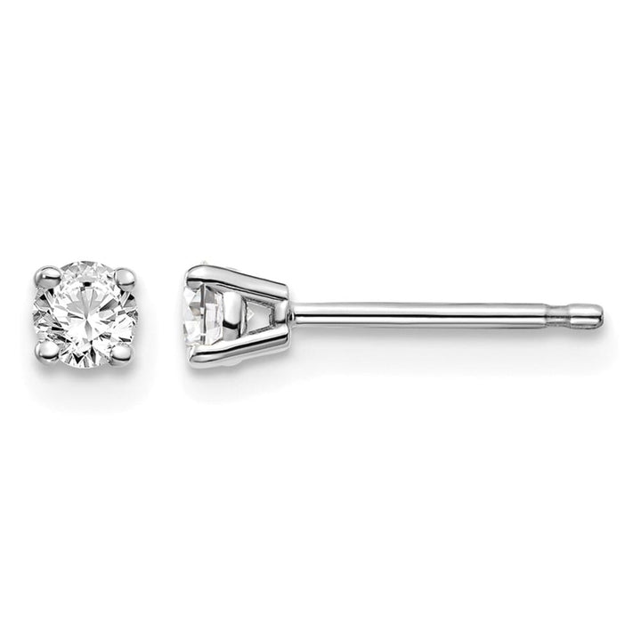 14K White Gold 1/5 ct I1 J-K Diamond Push Back Stud Earrings
