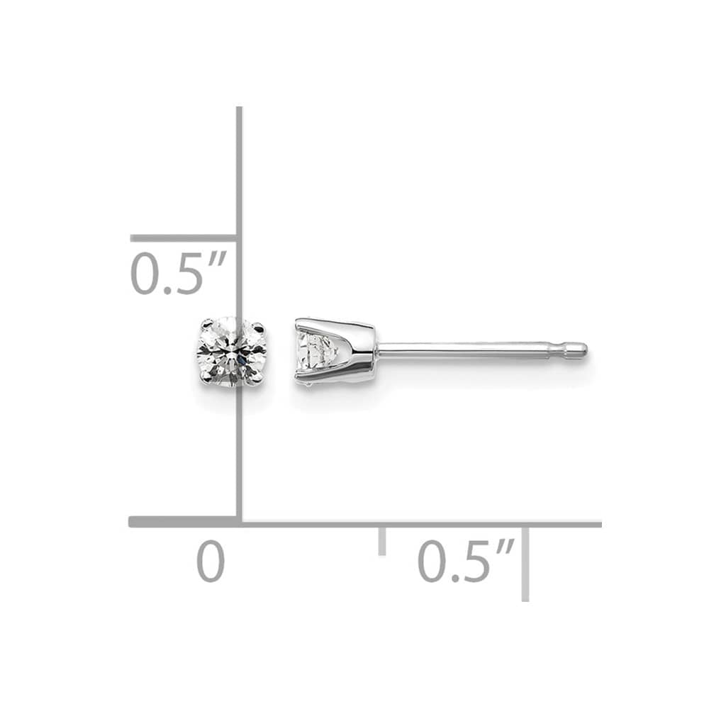 14K White Gold 1/5 ct I2 K-L Diamond Push Back Stud Earrings