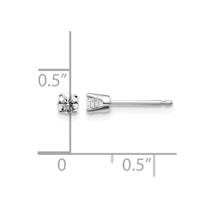 14K White Gold 1/5 ct I2 K-L Diamond Push Back Stud Earrings