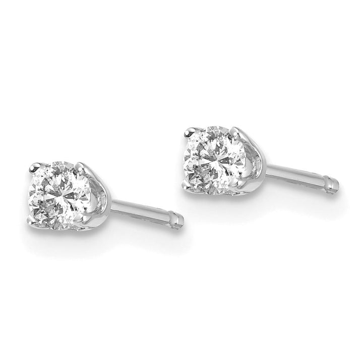 14K White Gold 1/5 ct I2 K-L Diamond Push Back Stud Earrings