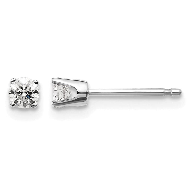 14K White Gold 1/5 ct I2 K-L Diamond Push Back Stud Earrings