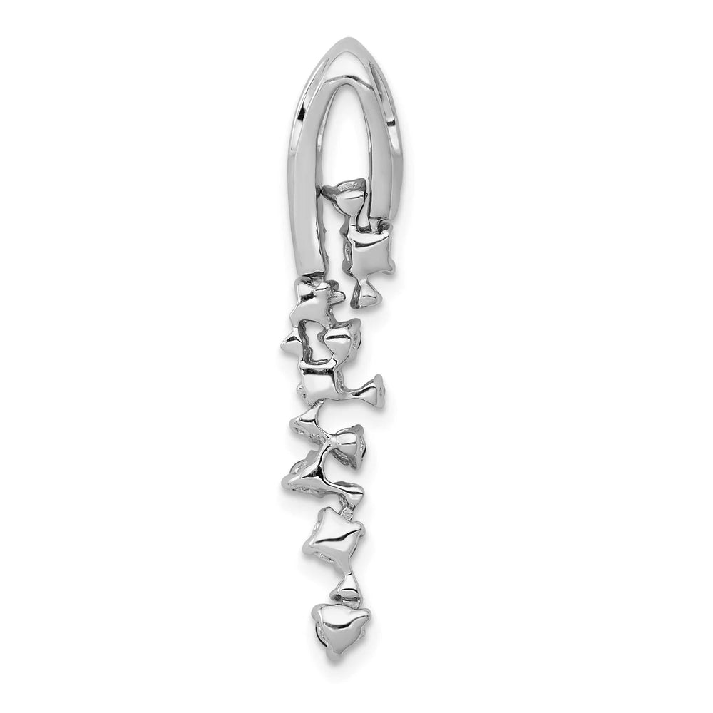 14K White Gold 1/5 ct Lab Grown Diamond & Blue Sapphire Slide Pendant