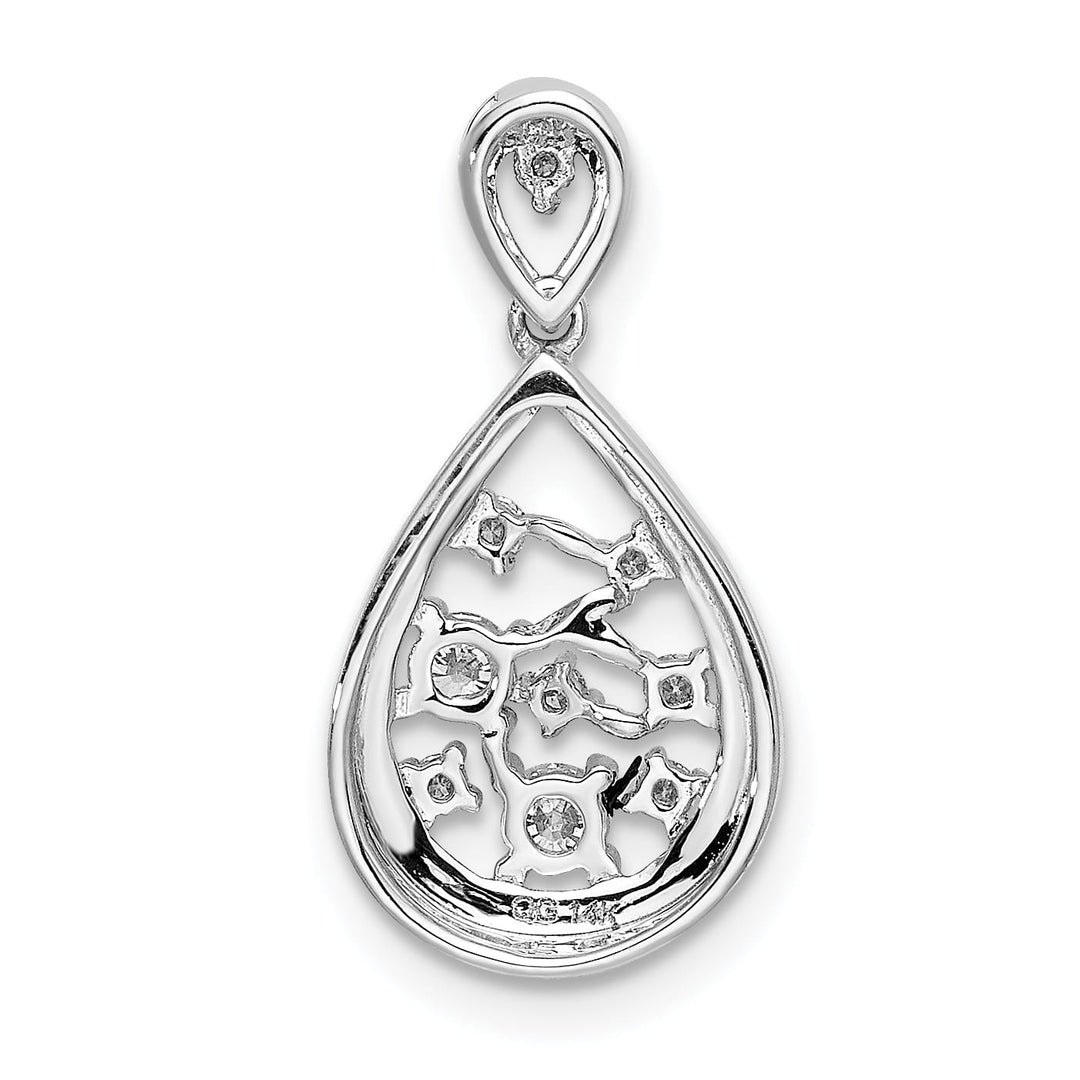 14K White Gold 1/5 ct Lab Grown Diamond Cluster Double Pendant
