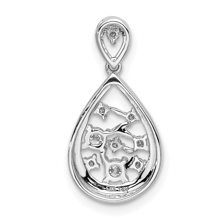14K White Gold 1/5 ct Lab Grown Diamond Cluster Double Pendant