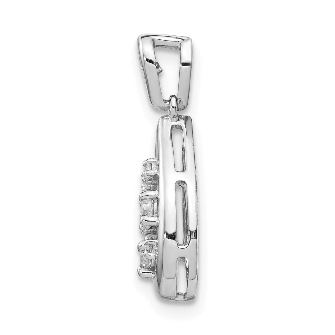 14K White Gold 1/5 ct Lab Grown Diamond Cluster Double Pendant