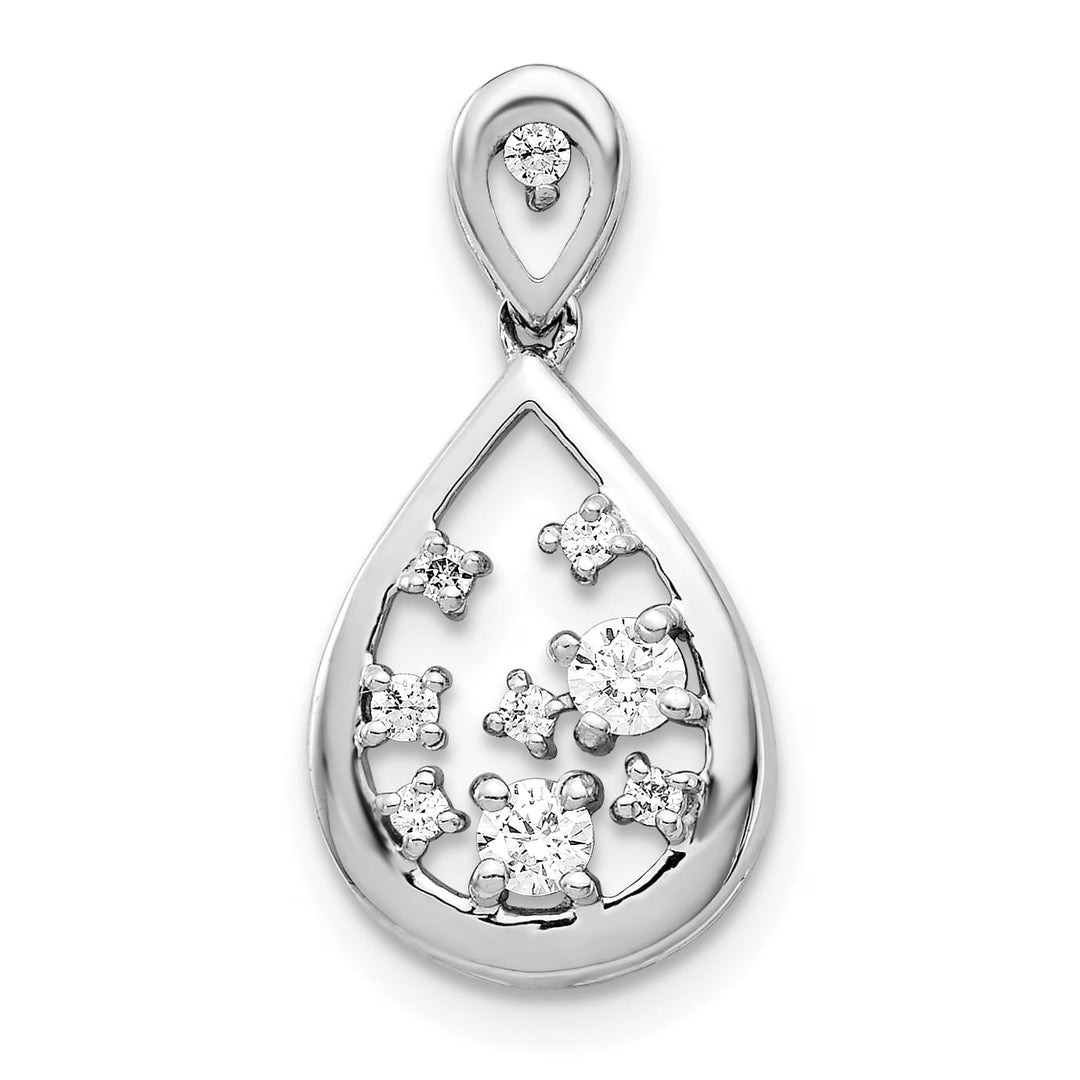 14K White Gold 1/5 ct Lab Grown Diamond Cluster Double Pendant