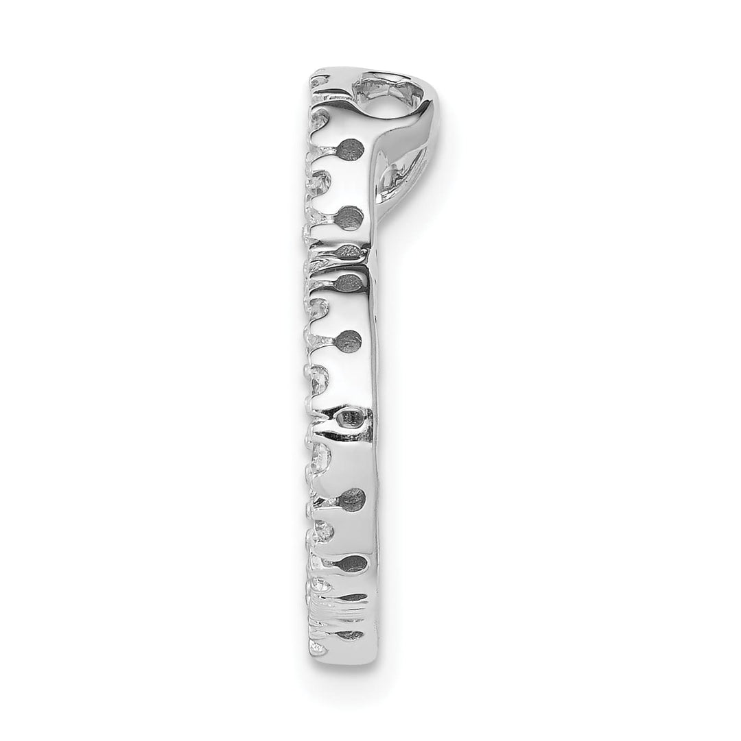 14K White Gold 1/5 ct Lab Grown Diamond Complete Heart Pendant, Large