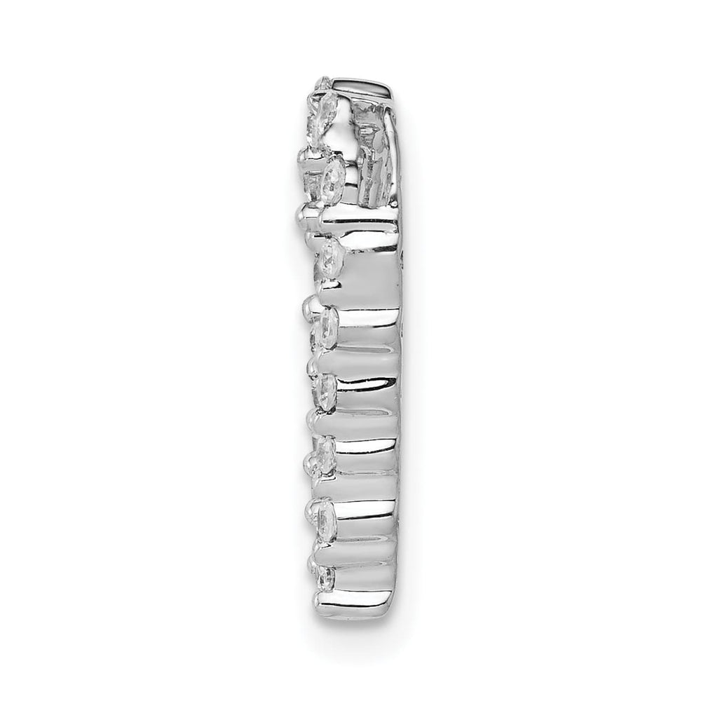 14K White Gold 1/5 ct Lab Grown Diamond Complete Heart Pendant, Small