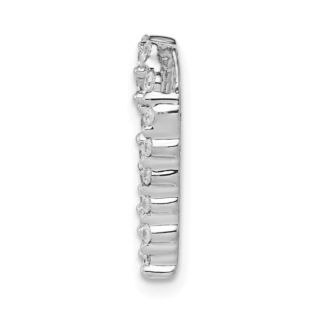 14K White Gold 1/5 ct Lab Grown Diamond Complete Heart Pendant, Small