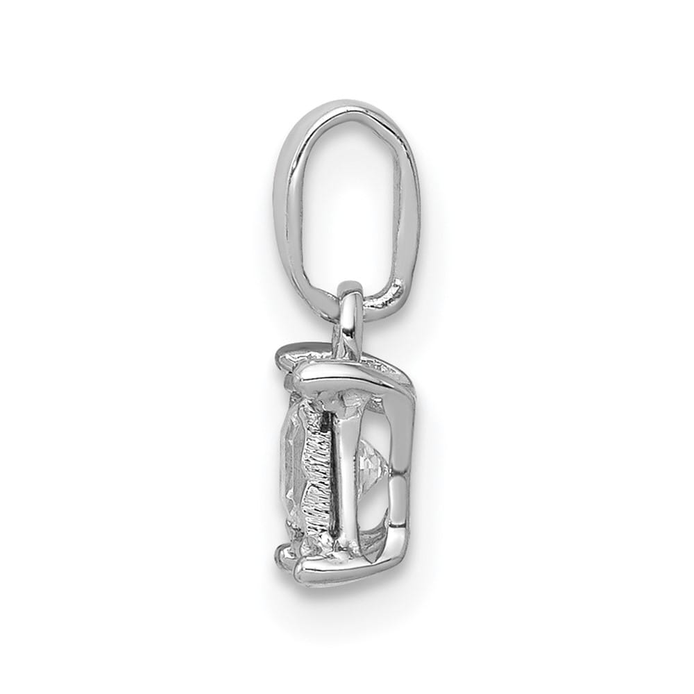 14K White Gold 1/5 ct Princess Diamond Square Pendant