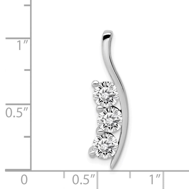 14K White Gold 1.5 ct Three-Stone I1 Clarity Diamond Chain Slide
