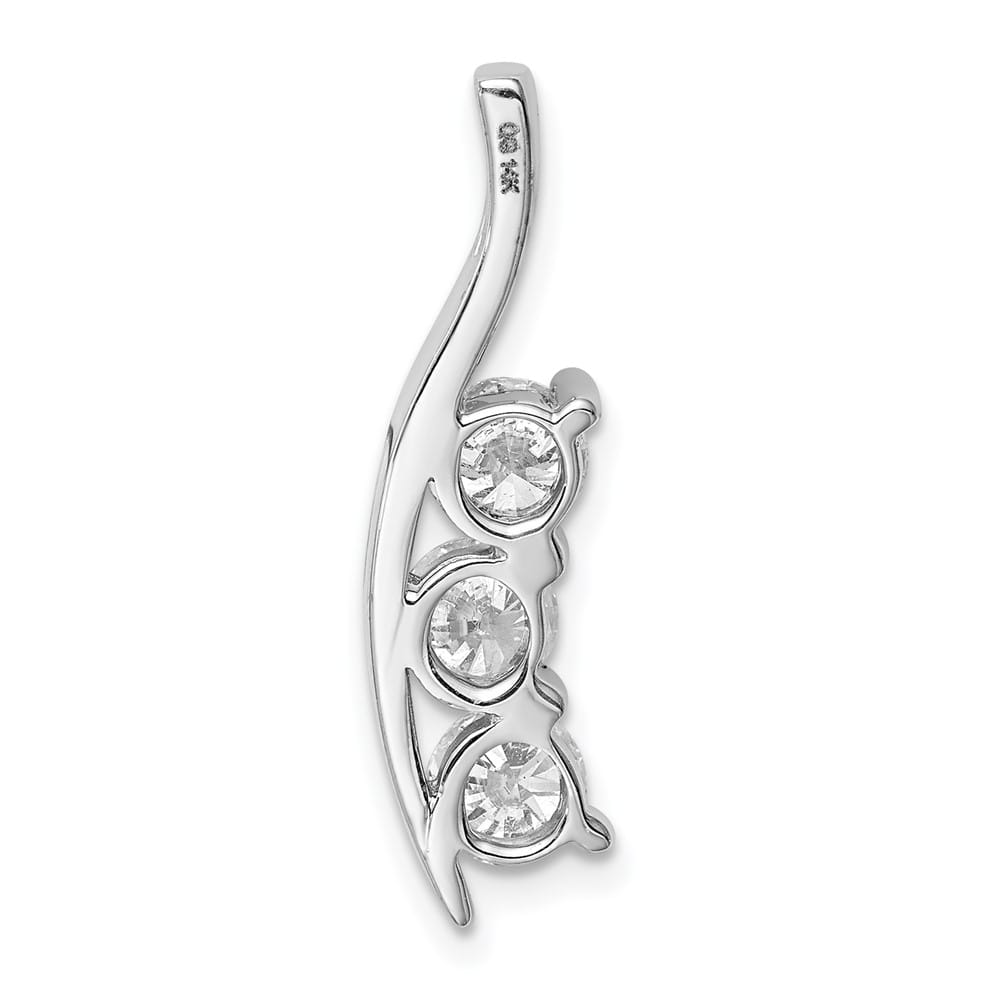 14K White Gold 1.5 ct Three-Stone I1 Clarity Diamond Chain Slide
