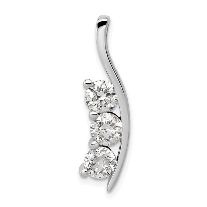 14K White Gold 1.5 ct Three-Stone I1 Clarity Diamond Chain Slide