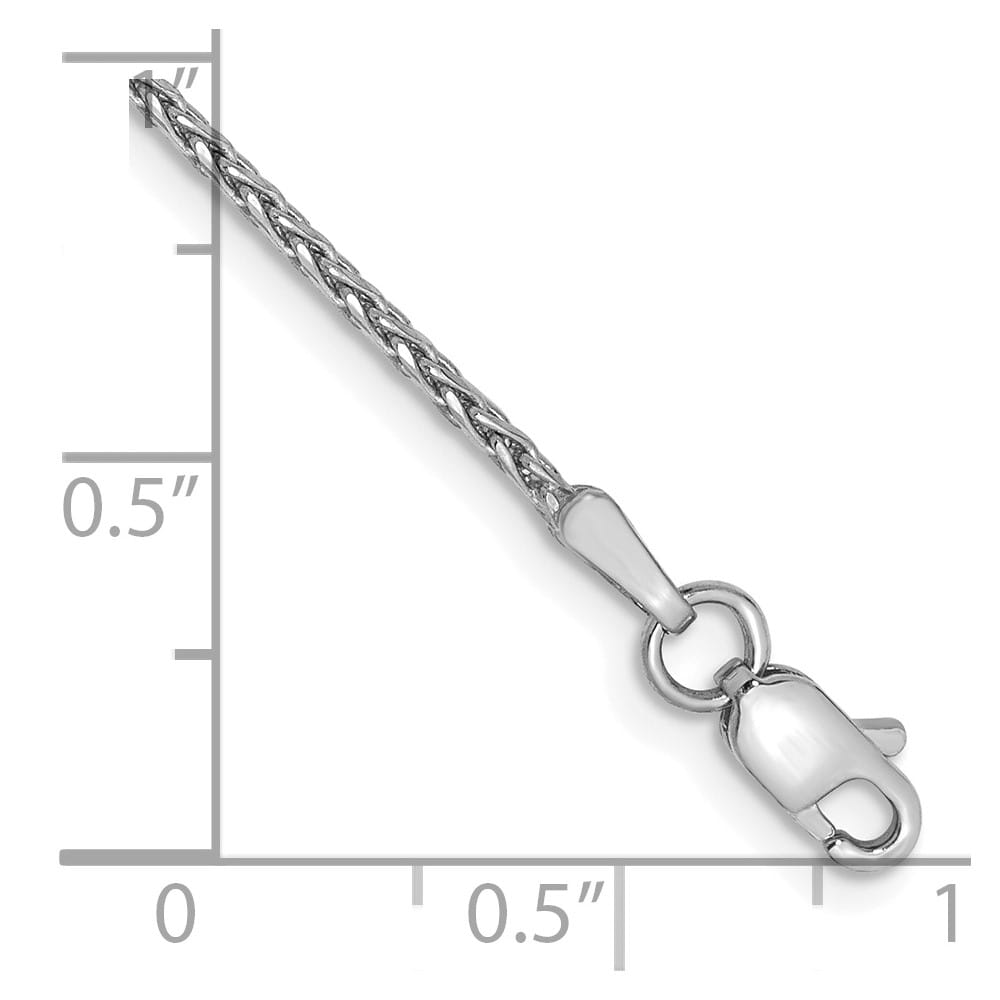 14K White Gold 1.5mm D.C. Parisian Wheat with Lobster Clasp Anklet