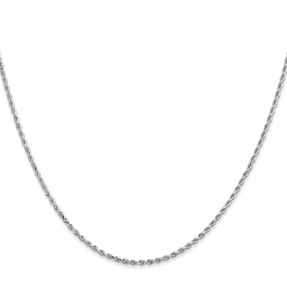 14K White Gold 1.5mm D.C. Rope Chain 24 Inch