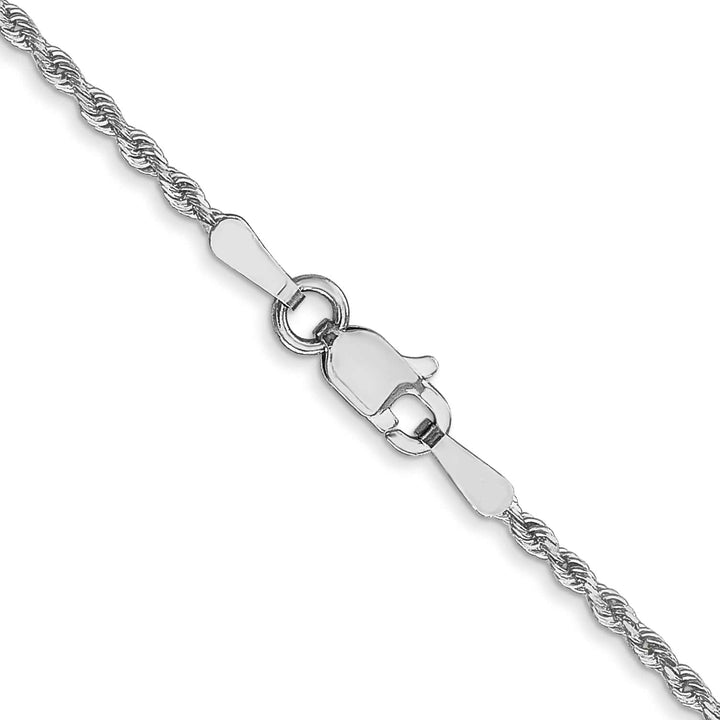 14K White Gold 1.5mm D.C. Rope Chain 24 Inch