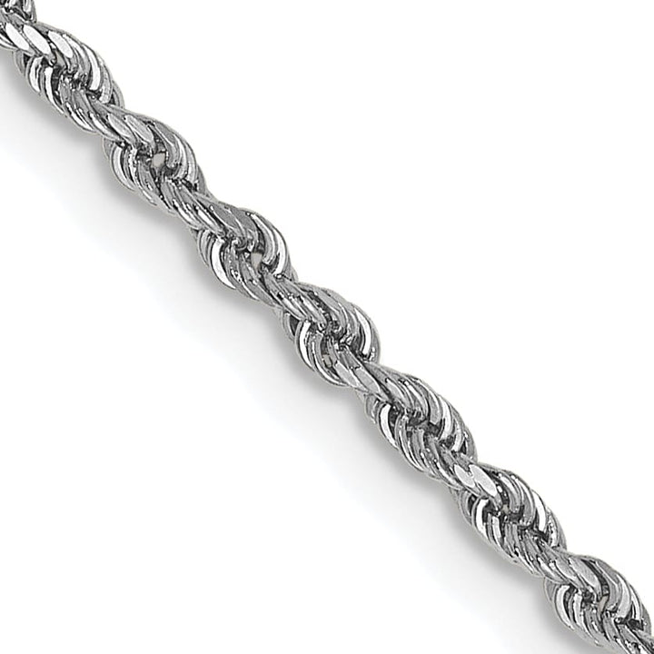 14K White Gold 1.5mm D.C. Rope Chain 24 Inch