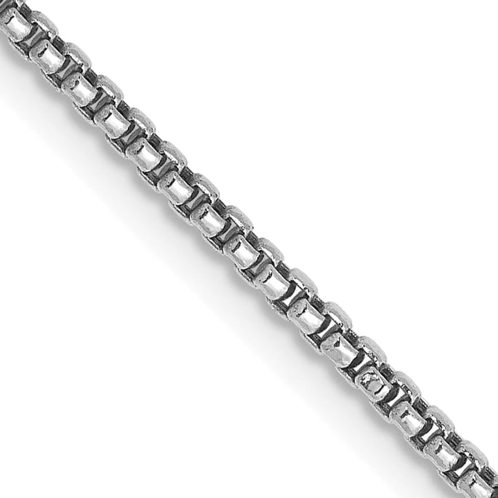 14K White Gold 1.5mm Semi-Solid Round Box Chain