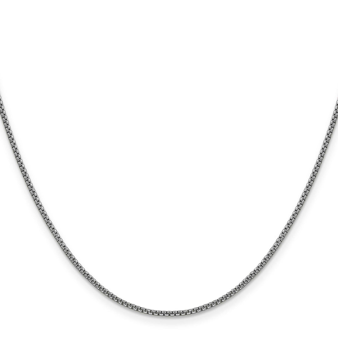 14K White Gold 1.5mm Semi-Solid Round Box Chain