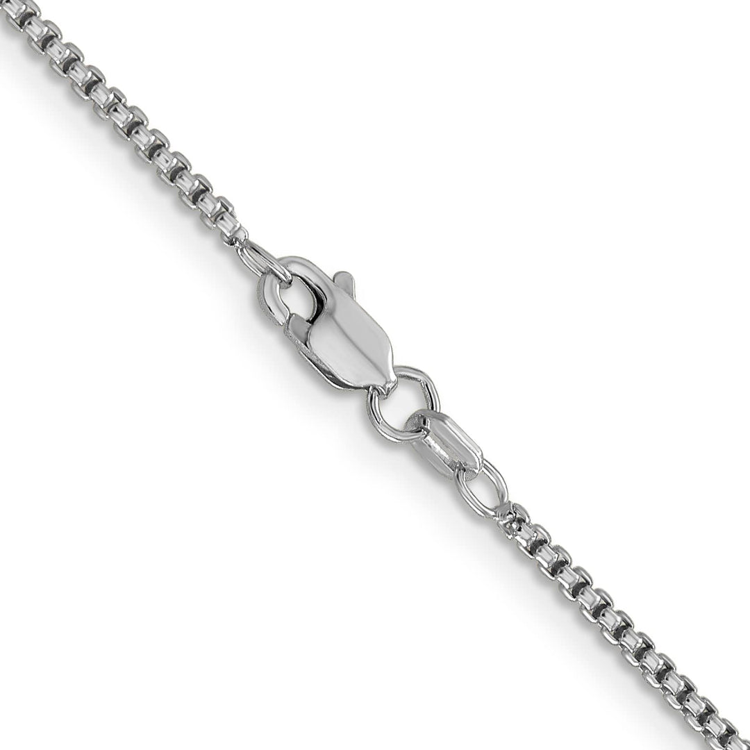 14K White Gold 1.5mm Semi-Solid Round Box Chain
