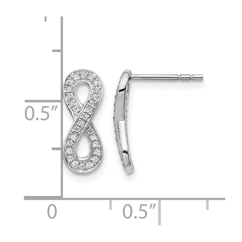14K White Gold 1/6 carat Diamond Infinity Post Earrings, view 4 of 4