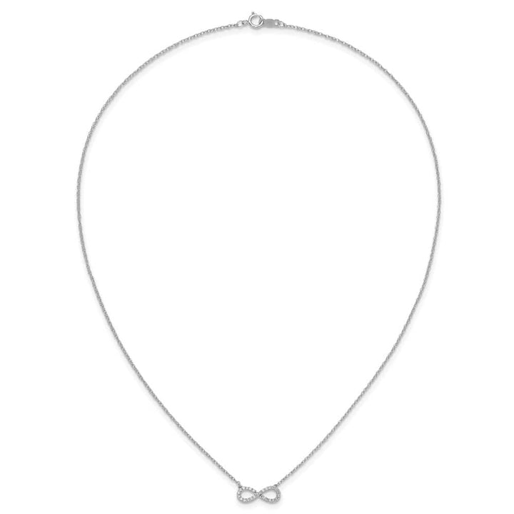 14K White Gold 1/6 carat Diamond Infinity Symbol 18 inch Necklace