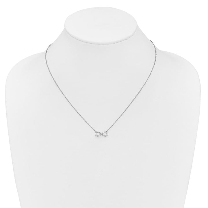 14K White Gold 1/6 carat Diamond Infinity Symbol 18 inch Necklace