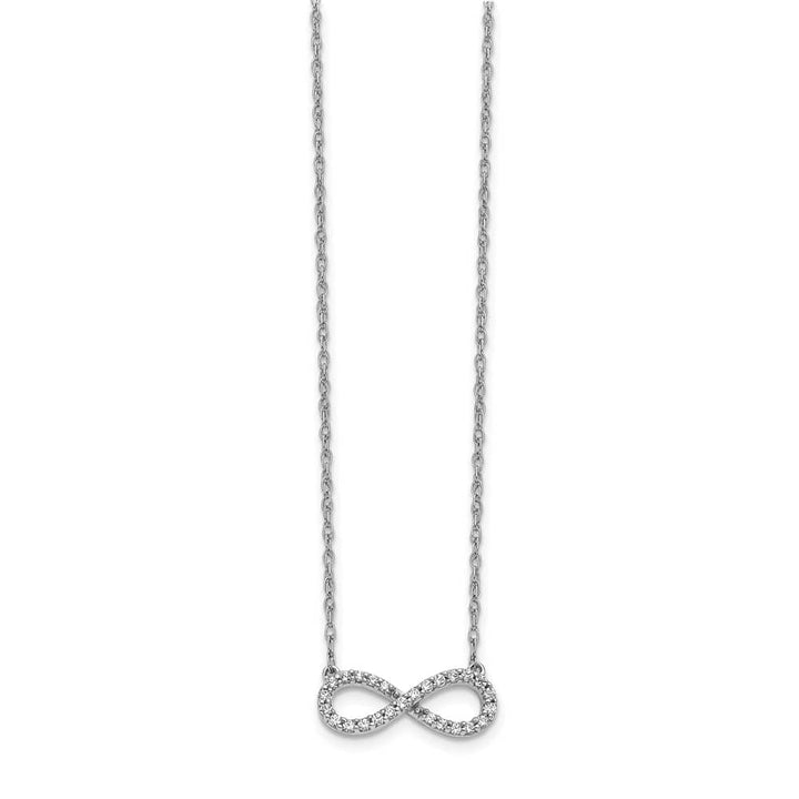 14K White Gold 1/6 carat Diamond Infinity Symbol 18 inch Necklace