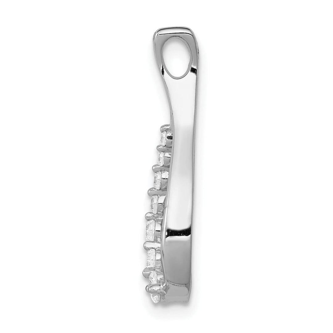14K White Gold 1/6 carat Lab Grown Diamond Teardrop Slide Pendant