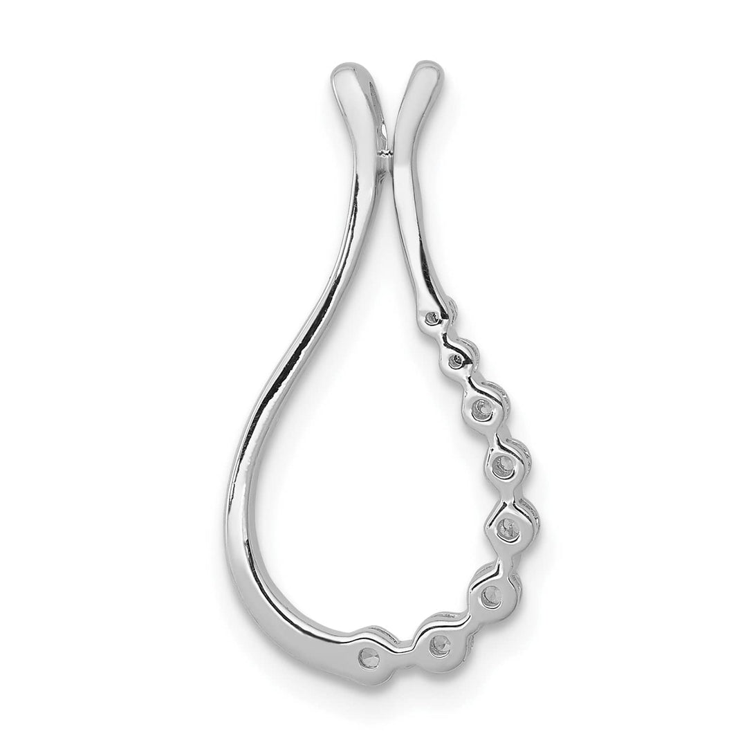 14K White Gold 1/6 carat Lab Grown Diamond Teardrop Slide Pendant
