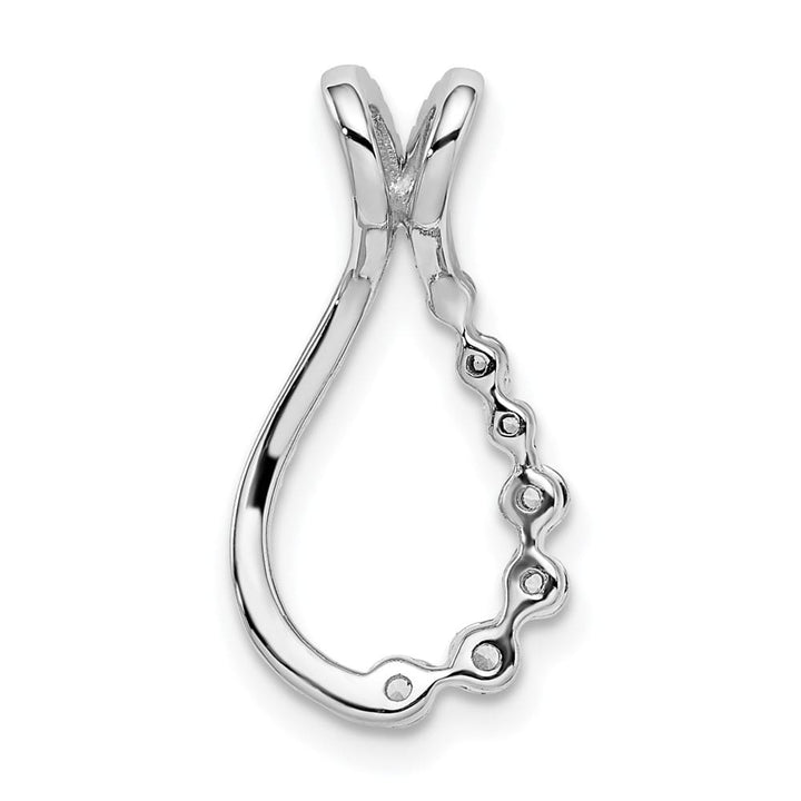 14K White Gold 1/6 ct Diamond Teardrop Chain Slide