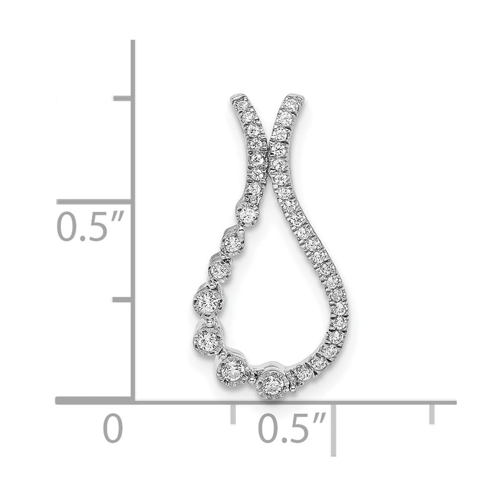 14K White Gold 1/6 ct Diamond Teardrop Chain Slide