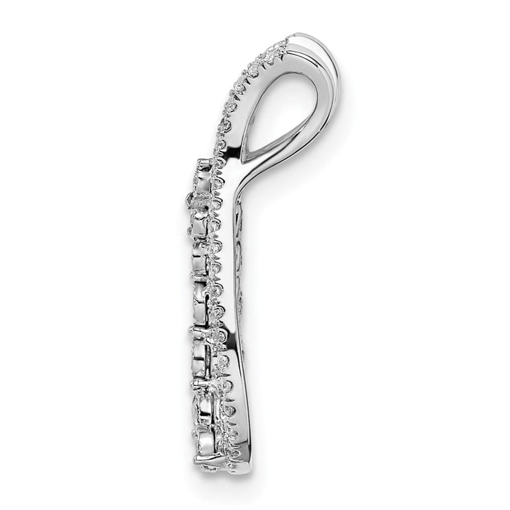 14K White Gold 1/6 ct Diamond Teardrop Chain Slide