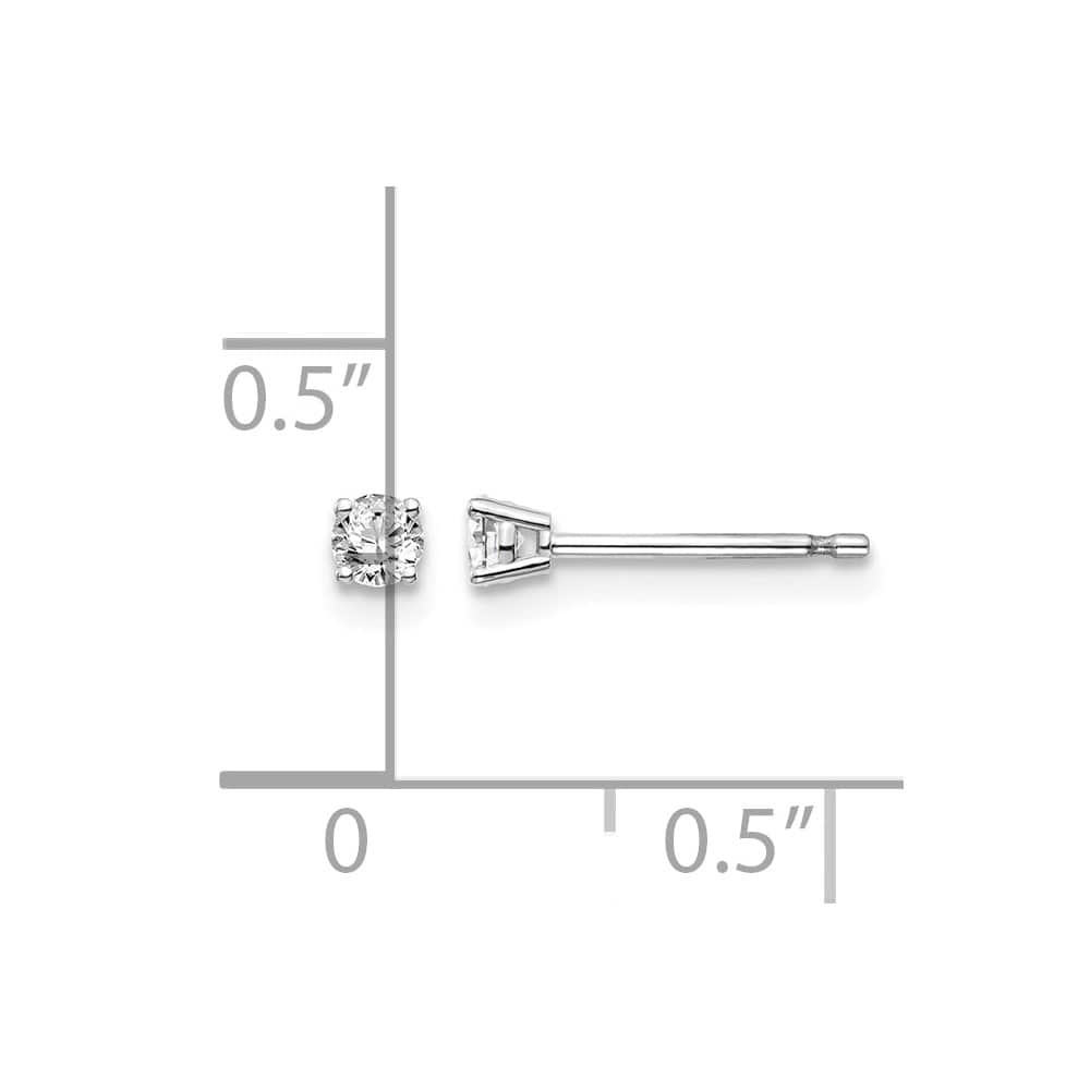 14K White Gold 1/6 ct I1 J-K Diamond Push Back Stud Earrings