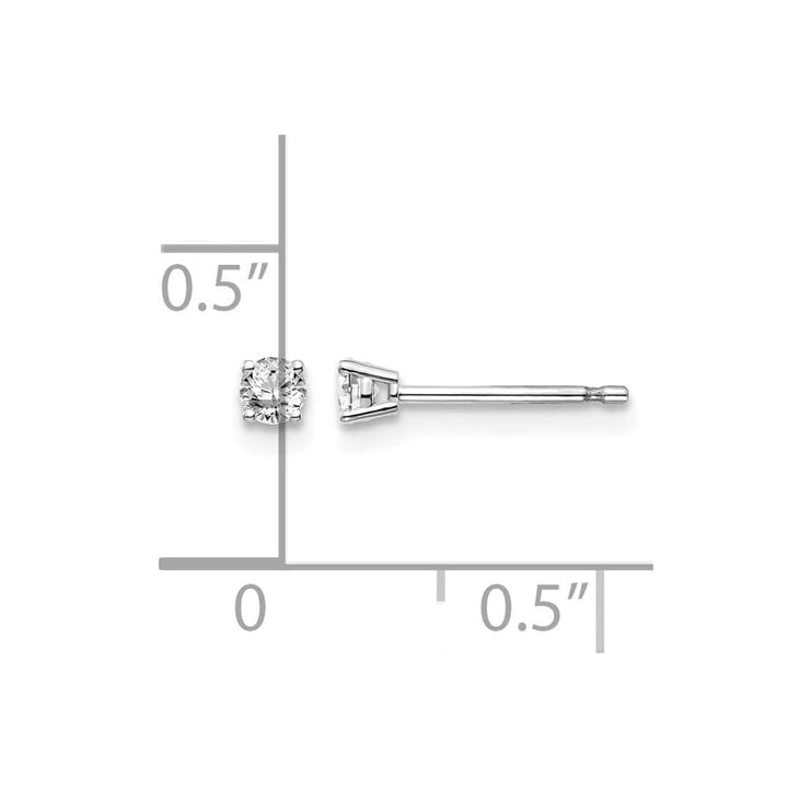 14K White Gold 1/6 ct I1 J-K Diamond Push Back Stud Earrings
