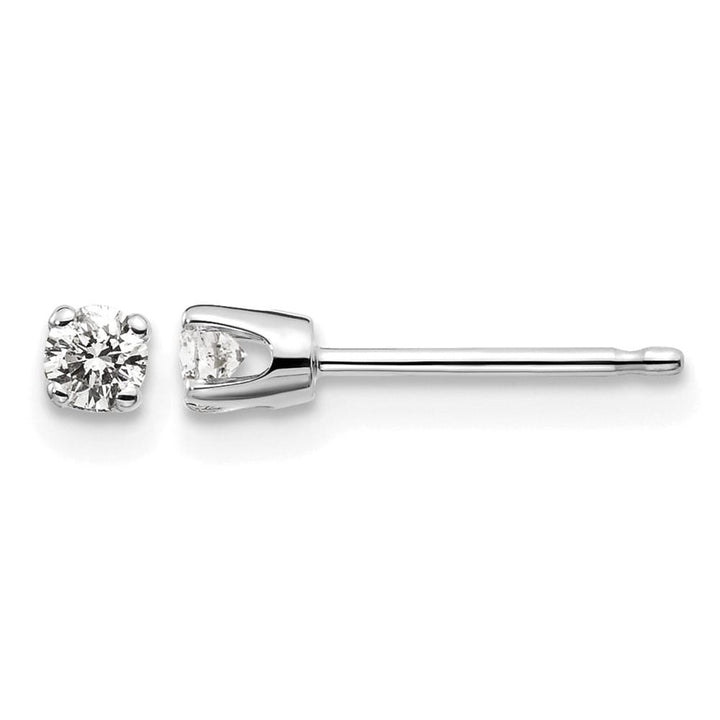14K White Gold 1/6 ct I2 K-L Diamond Push Back Stud Earrings