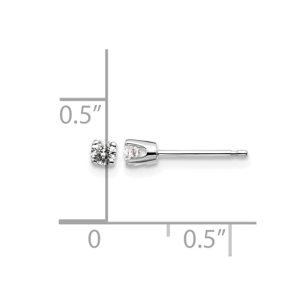 14K White Gold 1/6 ct I2 K-L Diamond Push Back Stud Earrings