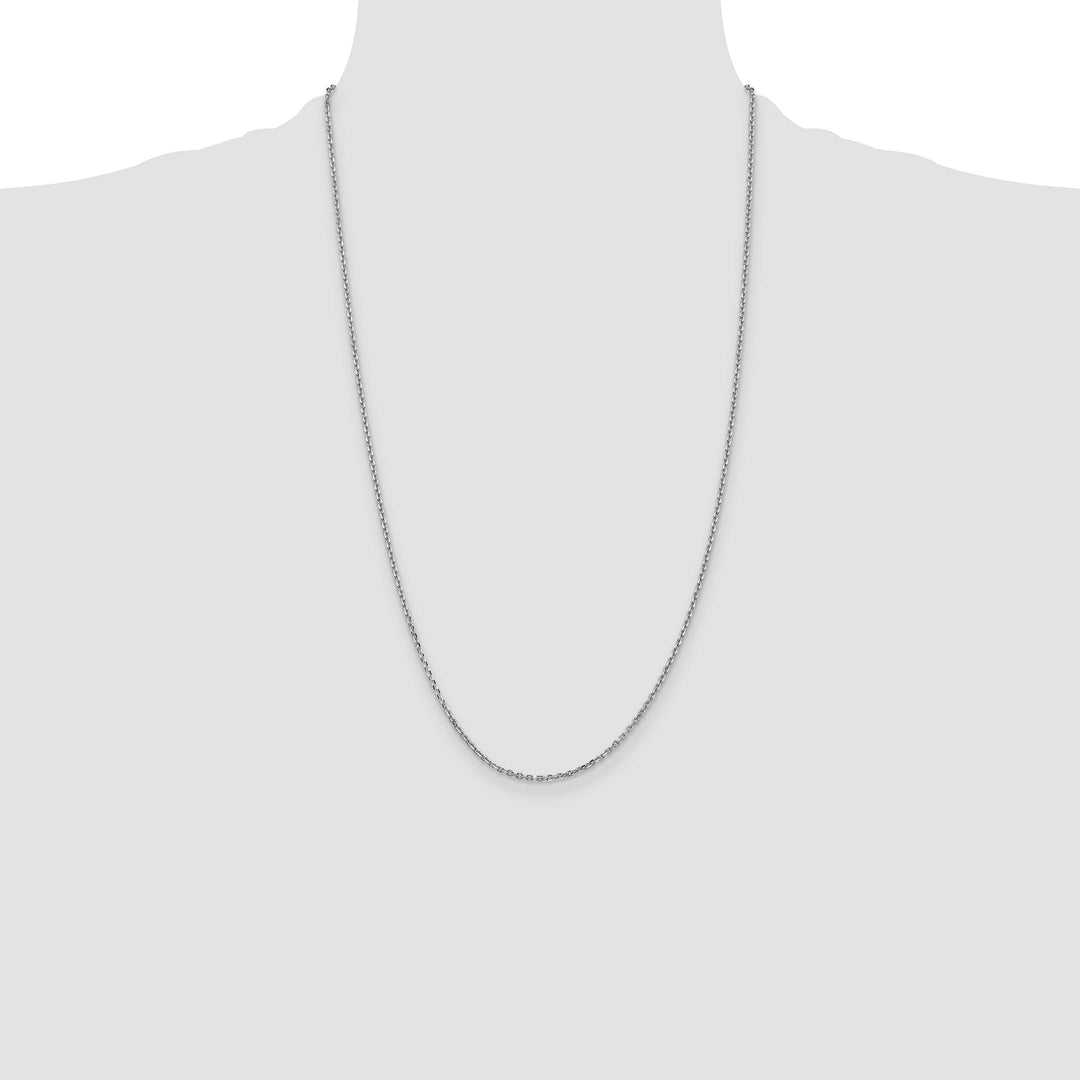 14K White Gold 1.65mm D.C. Cable Chain 26 Inch
