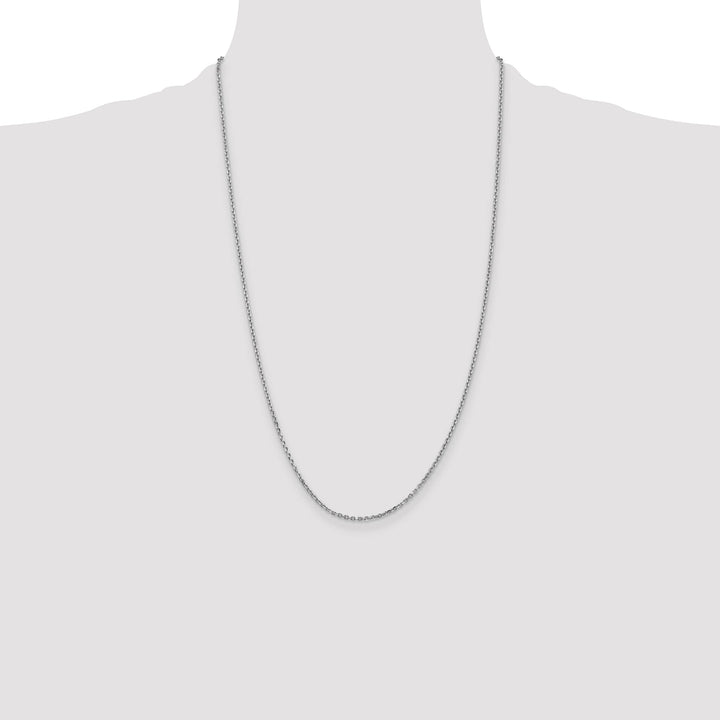14K White Gold 1.65mm D.C. Cable Chain 26 Inch