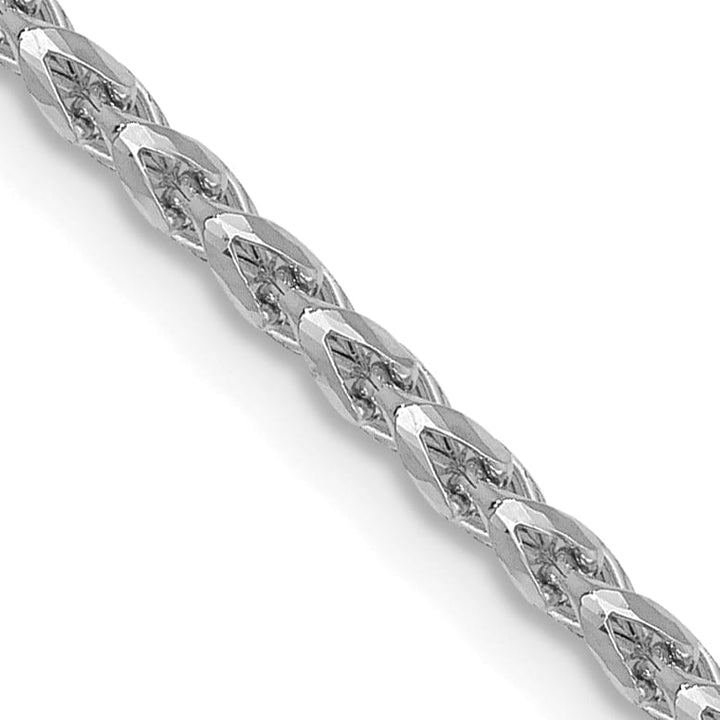 14K White Gold 1.6mm D.C. Open Franco Chain 16 Inch