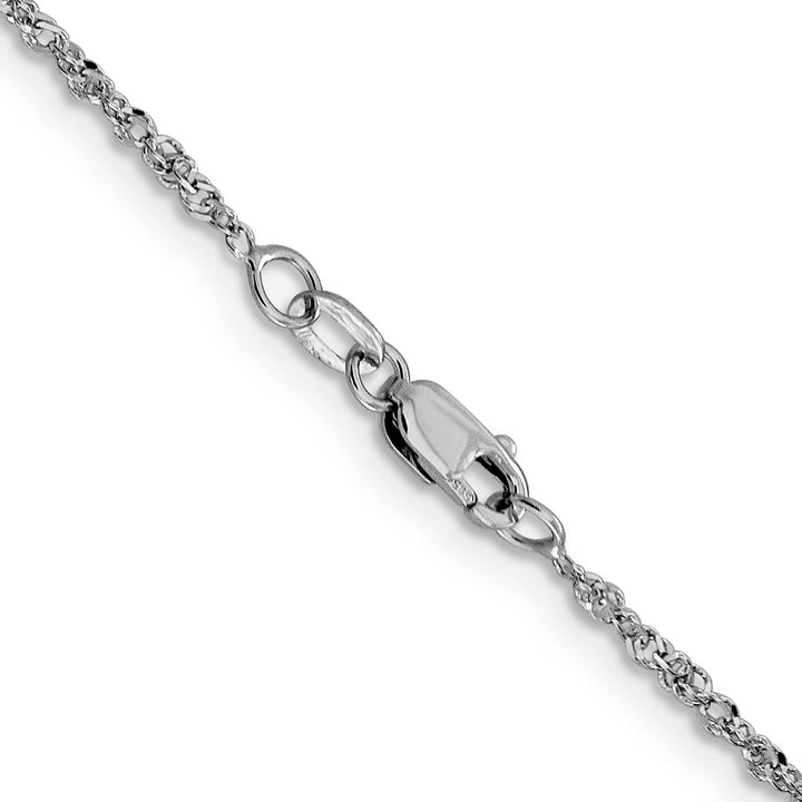 14K White Gold 1.6mm Sparkle Singapore Chain 20 Inch