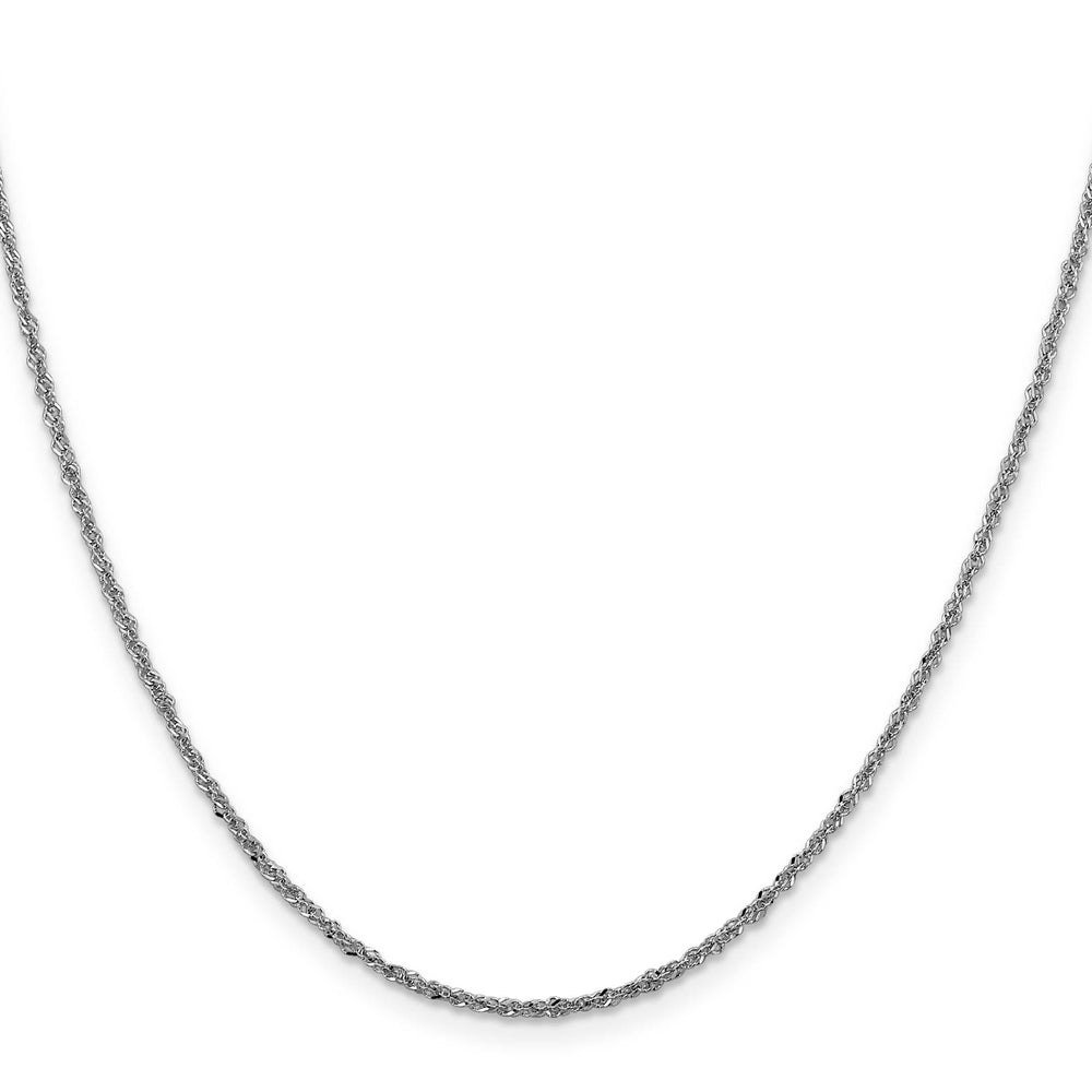 14K White Gold 1.6mm Sparkle Singapore Chain 20 Inch