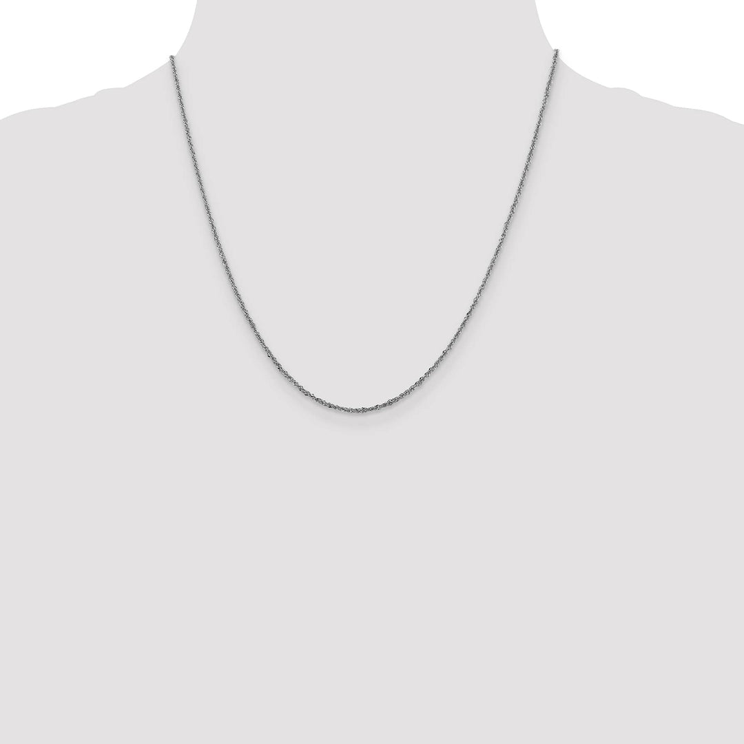 14K White Gold 1.6mm Sparkle Singapore Chain 20 Inch