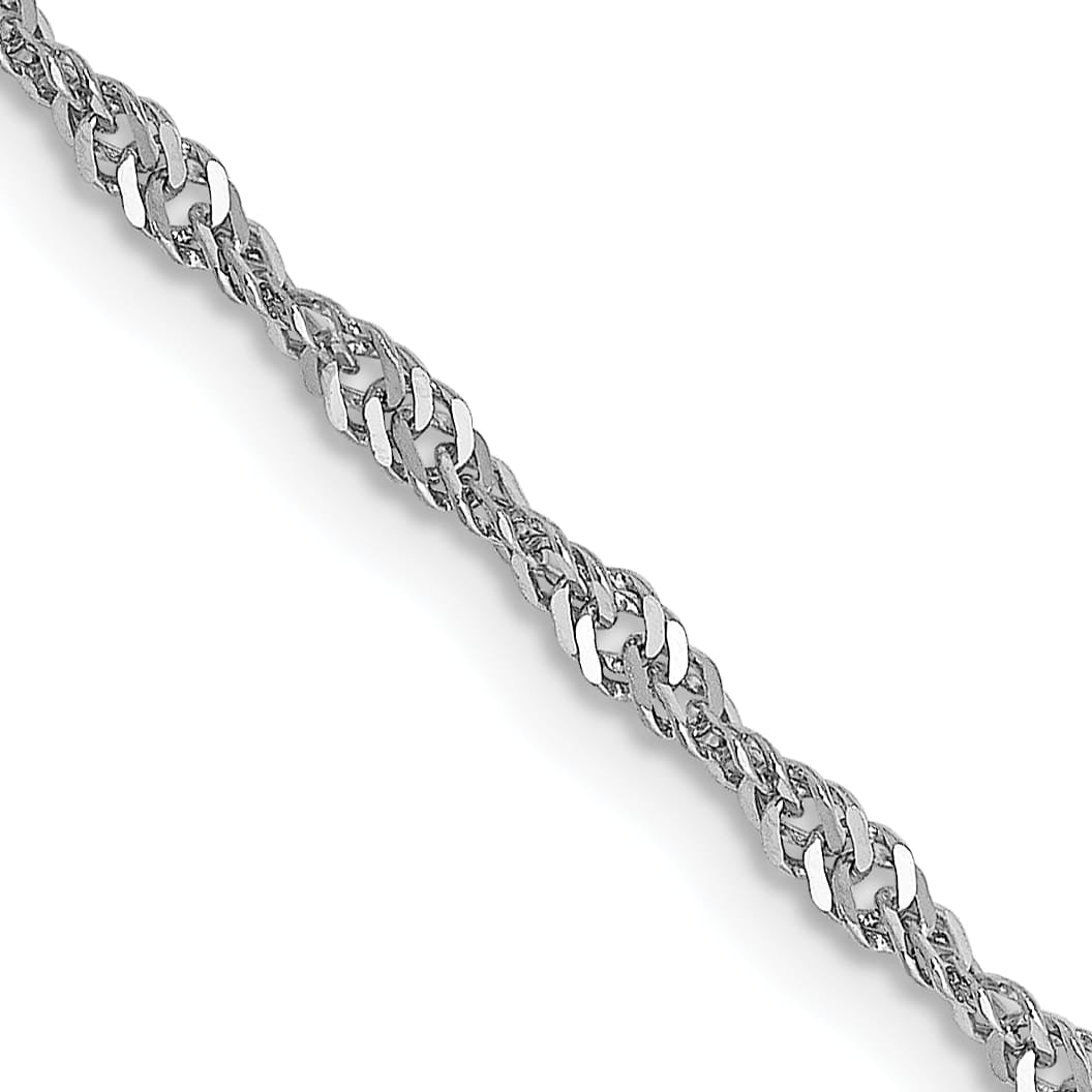 14K White Gold 1.6mm Sparkle Singapore Chain 20 Inch
