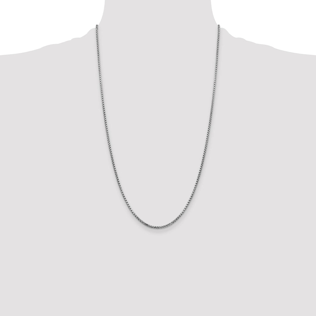 14K White Gold 1.75mm Semi-Solid Round Box Chain