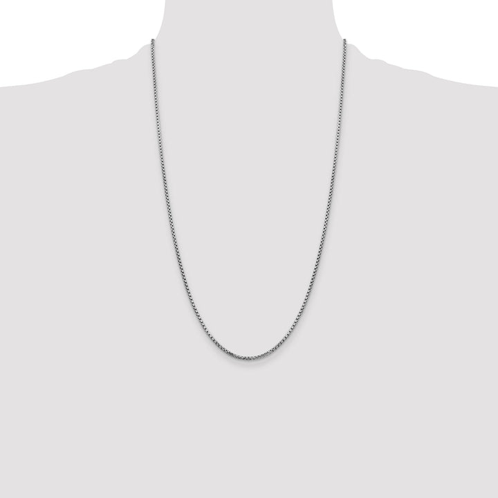 14K White Gold 1.75mm Semi-Solid Round Box Chain