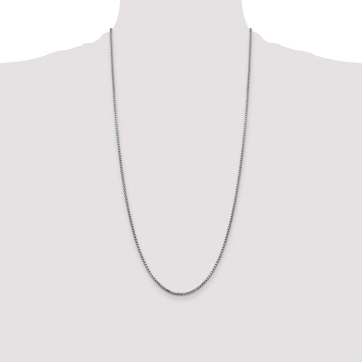 14K White Gold 1.75mm Semi-Solid Round Box Chain