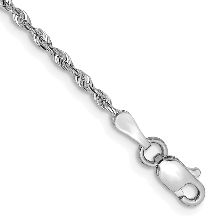 14K White Gold 1.85mm D.C. Quadruple Rope Lobster Clasp Anklet 10 Inch
