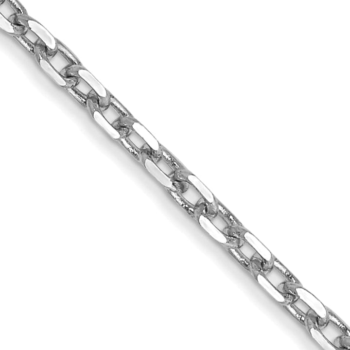 14K White Gold 1.8mm D.C. Round Open Link Cable Chain 26 Inch